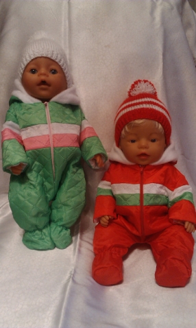 Зимний комбенизон+вязаная шапка для baby born