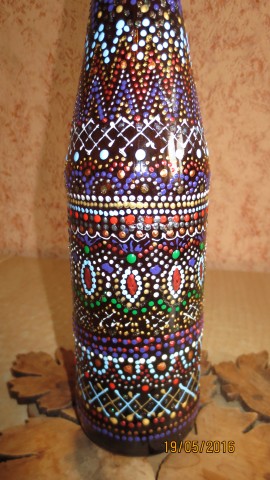 Бутылка в технике точь в точь.