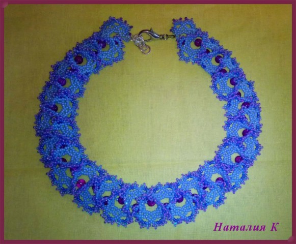 Ажурное колье из бисера "Огалала"