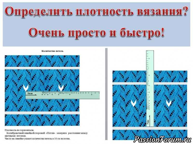 Определение плотности вязания. Очень просто и быстро!
