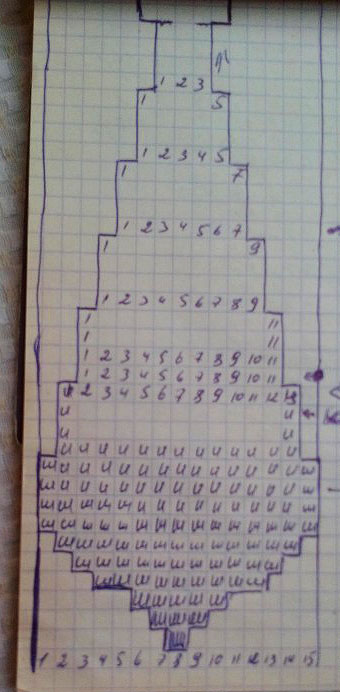 Схема рисунка &quot;Жилет с галстуком&quot;