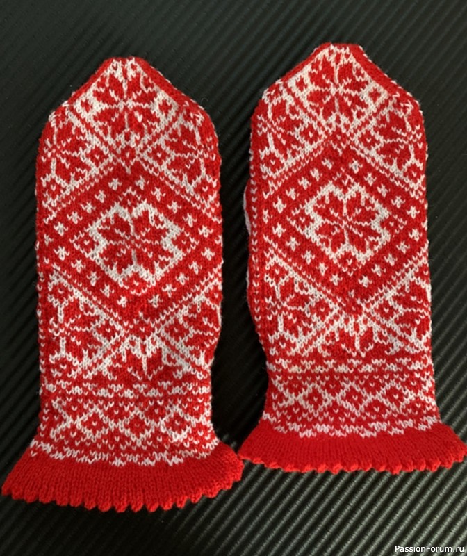 ​Жаккардовые варежки &quot;Ночной мороз&quot;. Схема