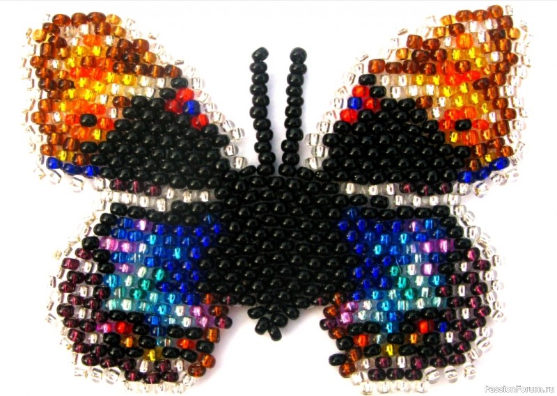Бабочка Junonia orythia. Мозаичное плетение. Бисерный мульт