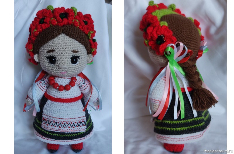 Кукла украиночка крючком