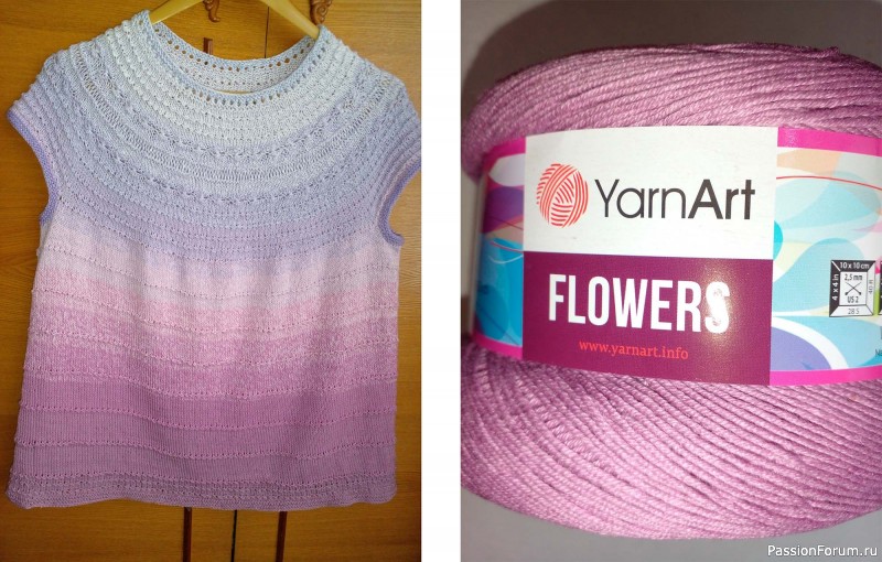Футболка из пряжи &quot;Flowers YarnArt&quot;