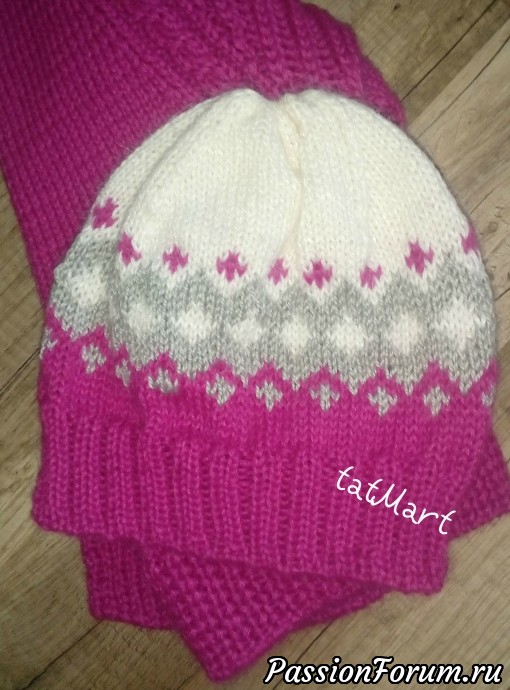 Шапка "Mosaic hat 2018". Описание вязания