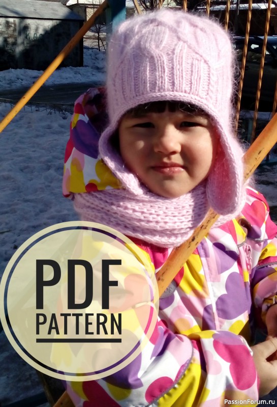 МК по вязанию шапки Pink cable hat&cowl. Скидка 20%.