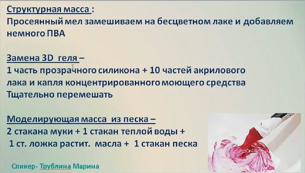 Полезные рецепты для декорирования и лепки от М.Трублиной.