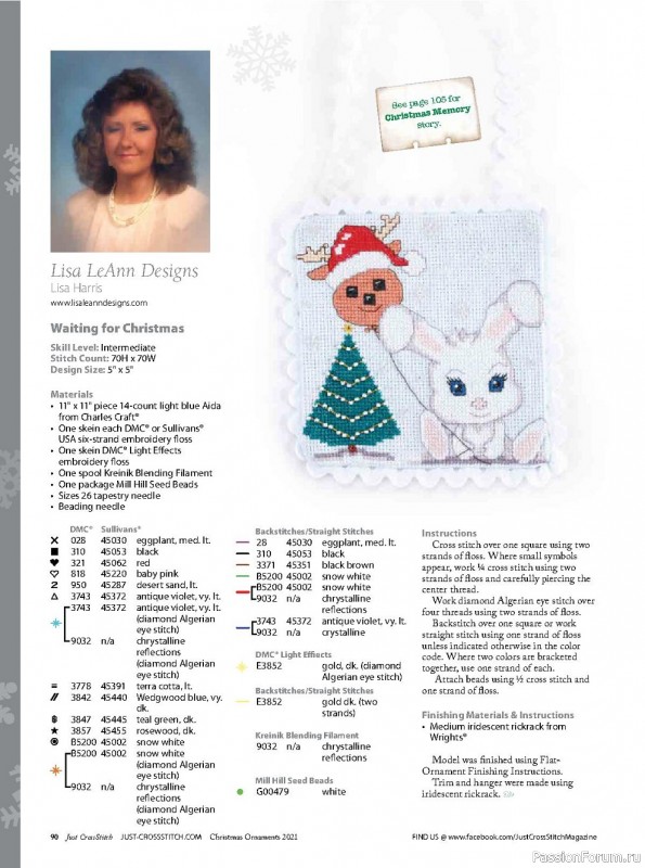 Жрнал "Just CrossStitch - Christmas Ornaments" 2021. Много схем!
