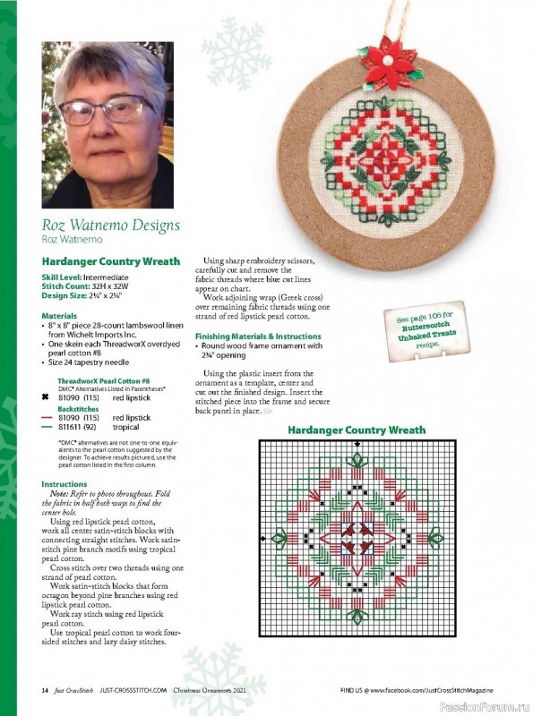 Жрнал "Just CrossStitch - Christmas Ornaments" 2021. Много схем!