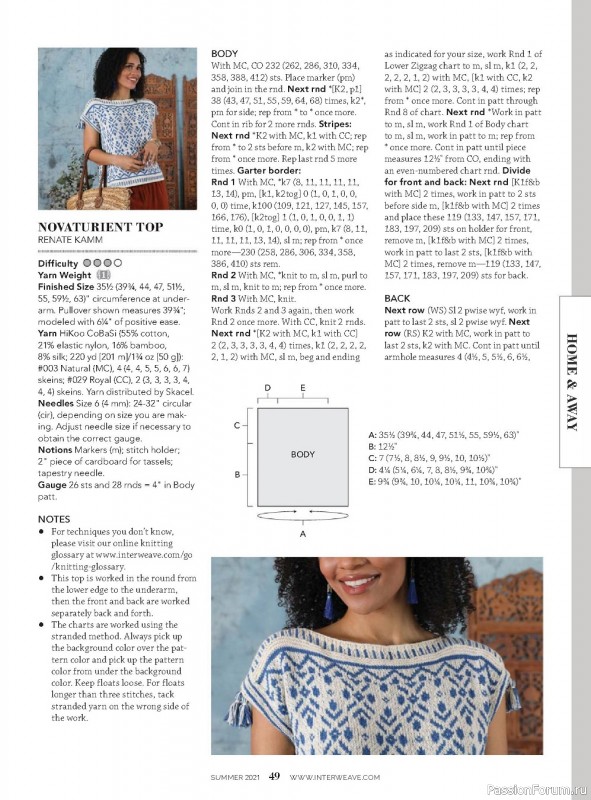 Схемы из журнала Interweave Knits - Summer 2021