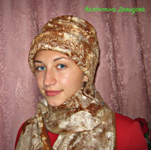 Комплект валяный "Дыхание осени"