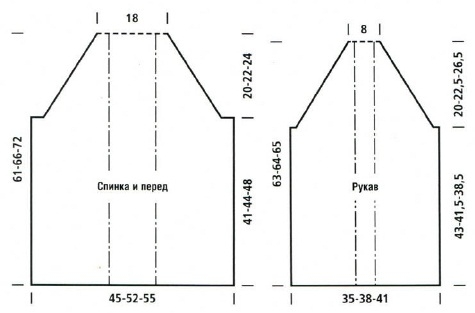 Джемпер спицами с аранским узором