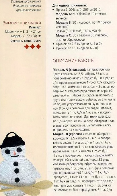 Новогодние прихваточки крючком