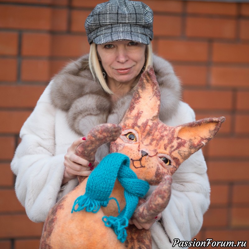 Валяный рюкзак Кот-Обормот