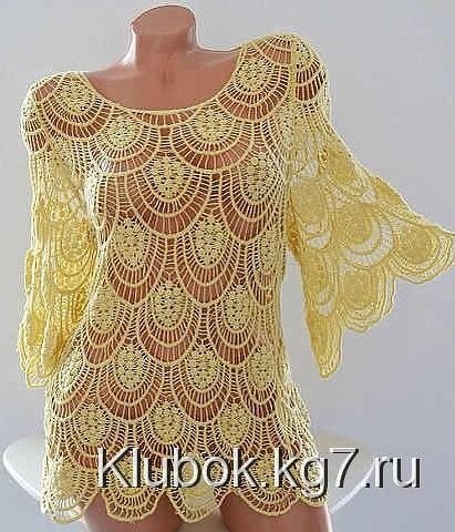 Туника, связанная крючком на заказ