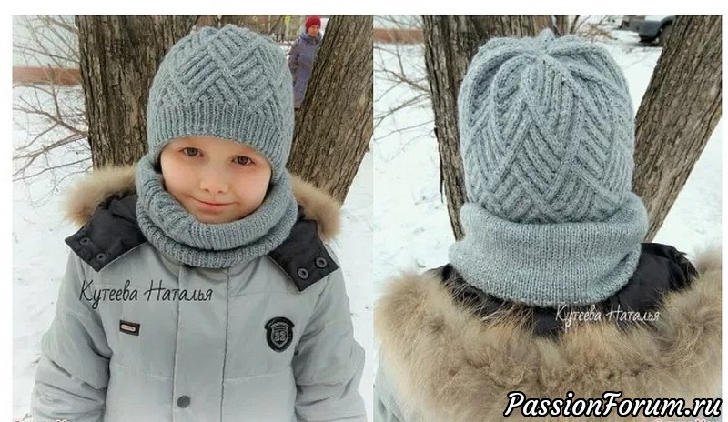 Шапка и снуд &ldquo;Ромбы&rdquo;. Схема и описание