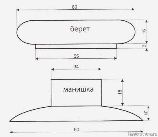 Вязаный берет и манишка. Описание