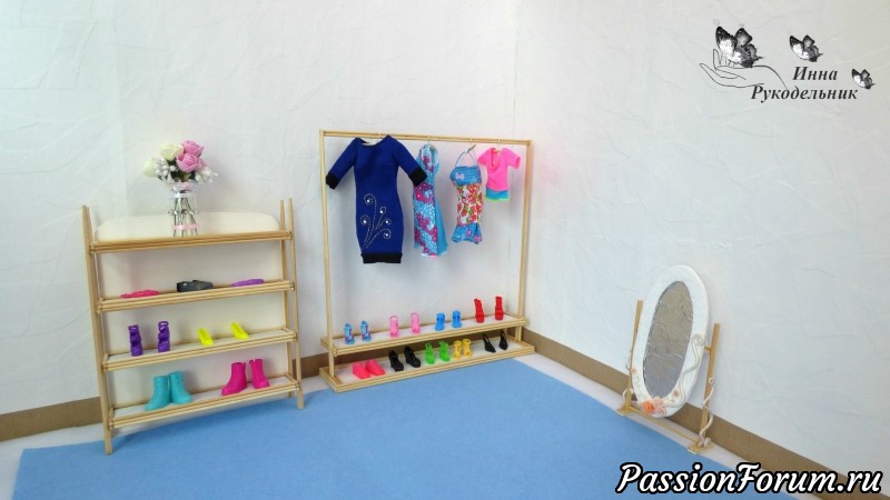 Как сделать кукольную СТОЙКУ для одежды и обуви DIY