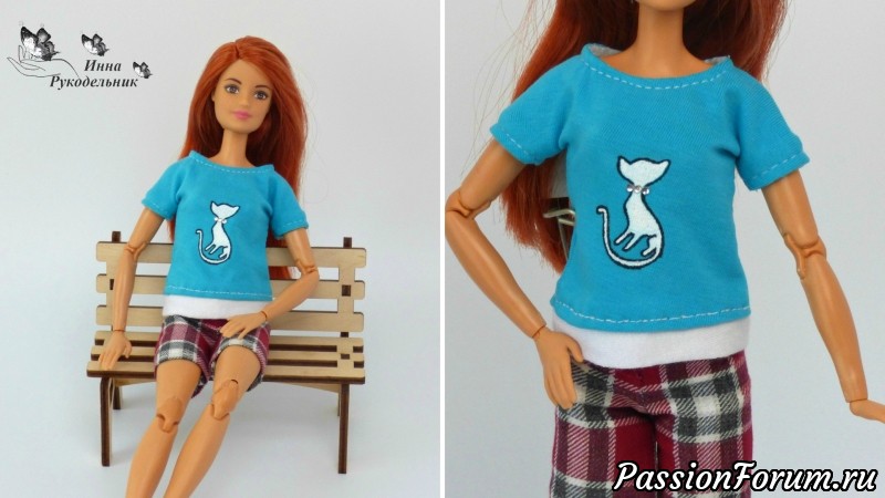 Как сшить ФУТБОЛКУ для куклы Barbie своими руками (DIY)