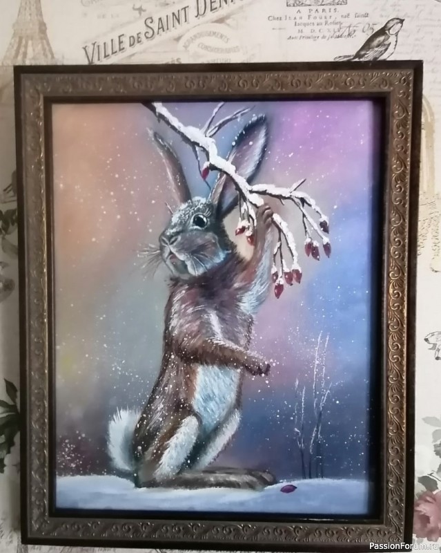 Картина "Символ года - ЗАЯЦ". Масло. Холст.