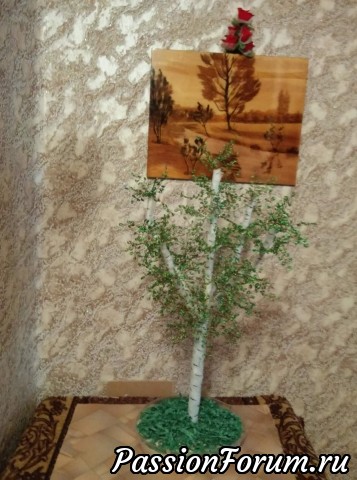 Береза из бисера