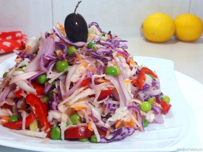 Вкусный витаминный Салат из 3 видов капусты.Рецепт салата без майонеза.