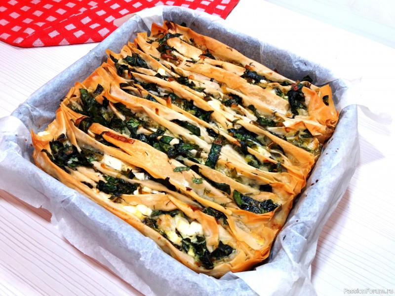 Вкуснейший пирог из теста фило и овощей.Рецепт на скорую руку.