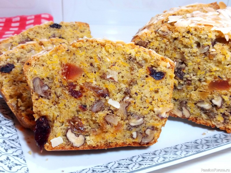 Вкусный морковный кекс с орехами и сухофруктами.Рецепт домашней выпечки к чаю.