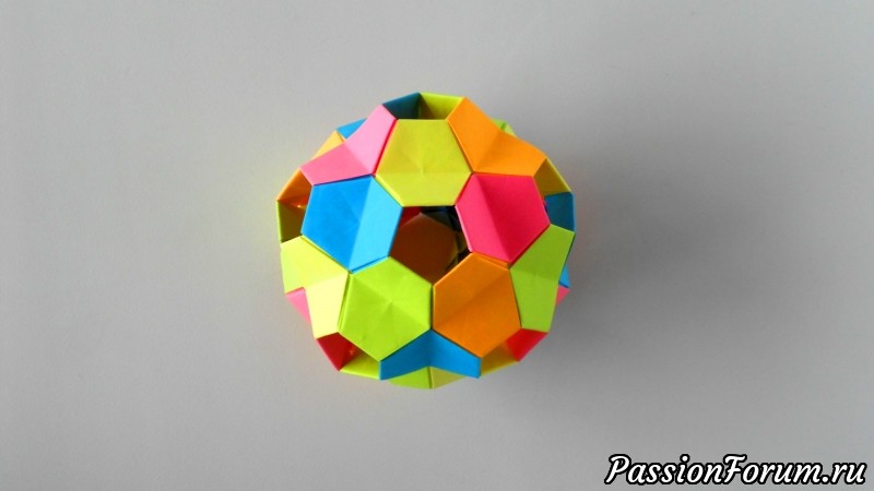 Оригами кусудама из бумаги Little turtle - Tomoko Fuse
