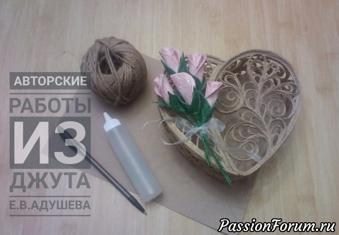 Мастер класс розы в бутоне из джута