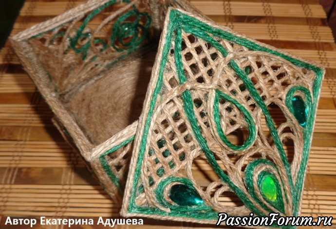 Шкатулки из джута