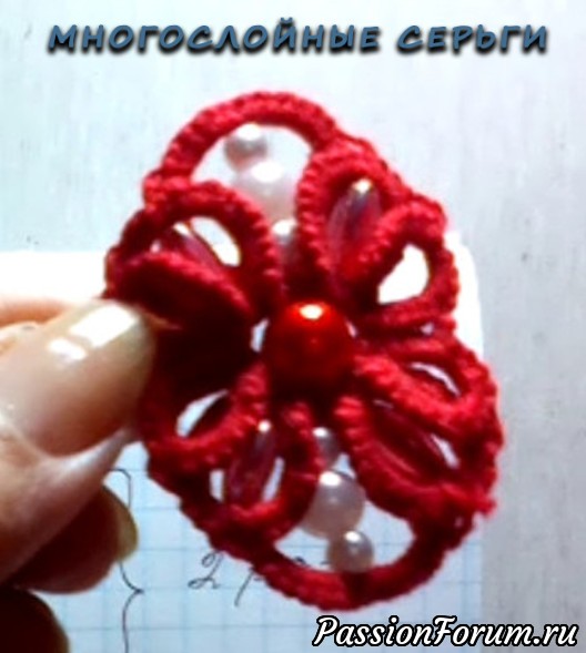 Фриволите иглой.