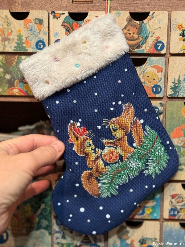 Новогодний сапожок - Белочки)