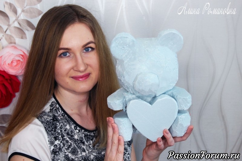 Создаем основу для МИШКИ ИЗ РОЗ своими руками из обычного пенопласта!