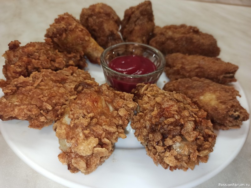 Крылышки как в KFC, два вида панировки