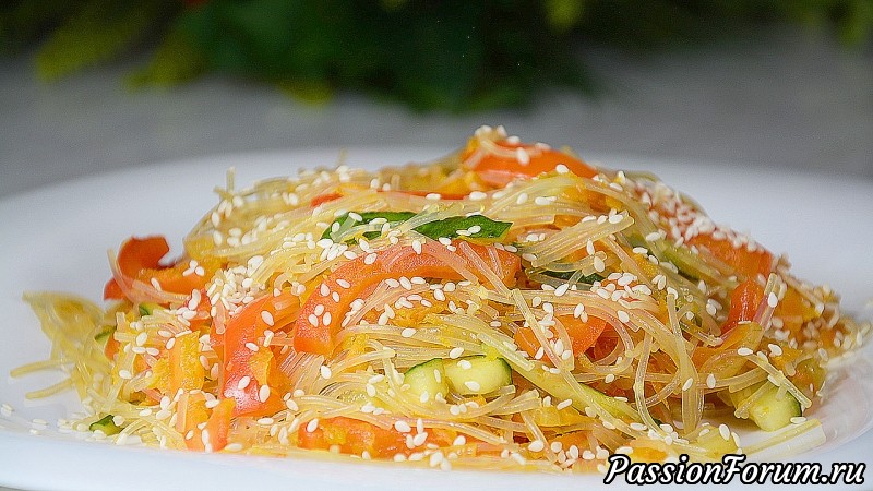 Постный САЛАТ Без Майонеза с ФУНЧОЗОЙ и ОВОЩАМИ &ndash; ВКУСНО! Тарелки будут вылизаны! Постный рецепт