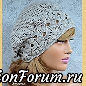 Вязанные льняные шапочки,бандамки. Взято из интернета