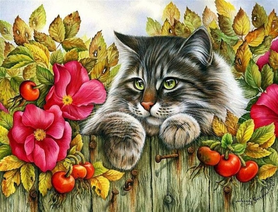 Кошки от художницы Ирины Гармашовой.