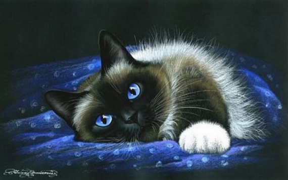 Кошки от художницы Ирины Гармашовой.