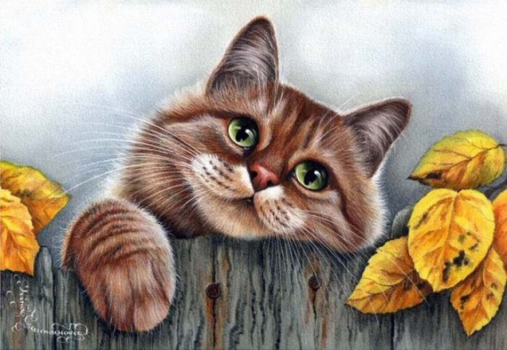 Кошки от художницы Ирины Гармашовой.