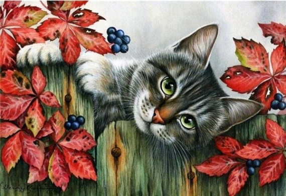 Кошки от художницы Ирины Гармашовой.