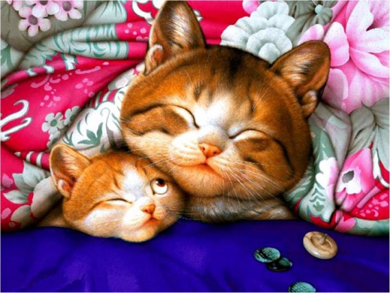 Ловите порцию позитива от художника Макото Маримото. Масло.