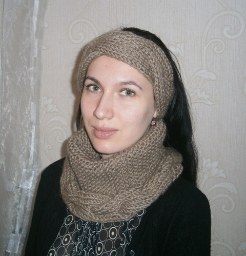 Повязка и снуд спицами