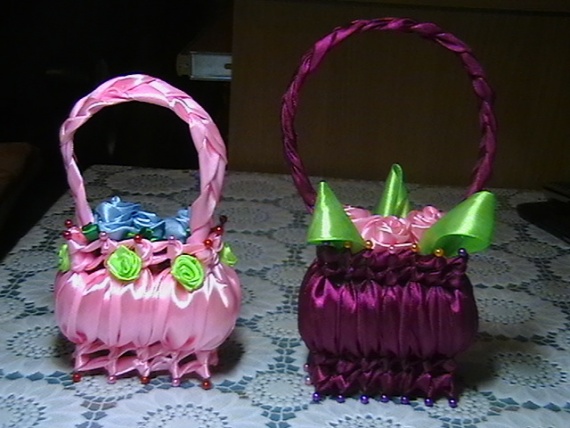 корзиночка из лент и мыла