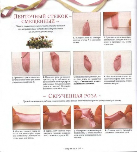 Вышивка лентами. 1.Швы