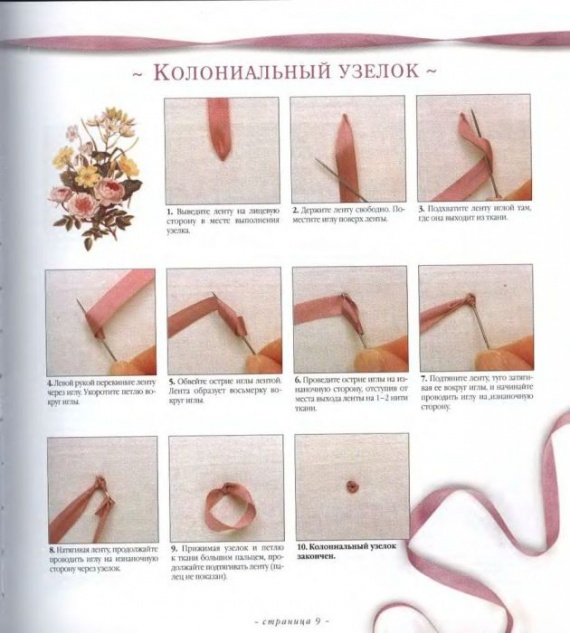 Вышивка лентами. 1.Швы