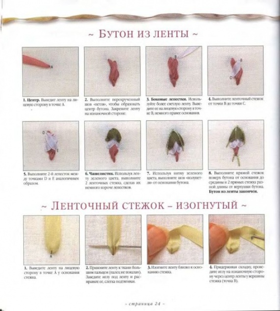 Вышивка лентами. 1.Швы