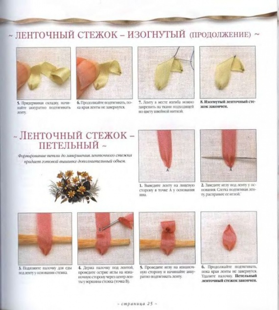 Вышивка лентами. 1.Швы