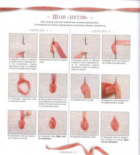 Вышивка лентами. 1.Швы